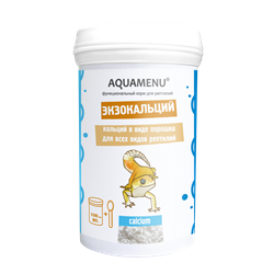 AQUAMENU "Экзокальций" 100 мл – добавка к корму для всех видов рептилий, способствует развитию костей и помогает избежать симптомов недоедания - фото 27177