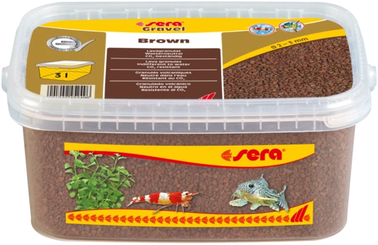 sera Gravel Brown - грунт для аквариума (Коричневый) Ø 2-3 мм, 3 л S32259