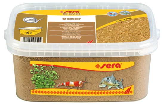 sera Gravel Ocher - натуральный грунт для аквариума (Охра) Ø 0–2 мм, 3 л S32269
