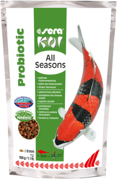 Sera Koi All Seasons Probiotic 500г - всесезонный корм для прудовых рыб с пробиотиками - фото 27471