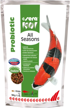 Sera Koi All Seasons Probiotic 500г - всесезонный корм для прудовых рыб с пробиотиками S32097
