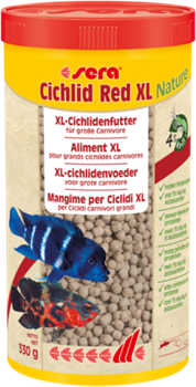 sera Cichlid Red XL Nature 1000 мл - гранулы для крупных плотоядных цихлид - фото 27842