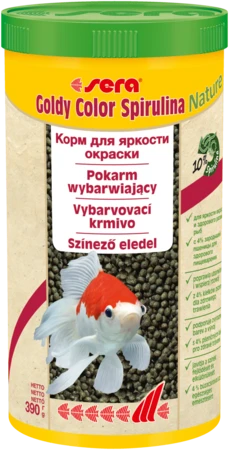 sera Goldy color spirulina Nature 1 л - корм для золотых рыбок со спирулиной S0883