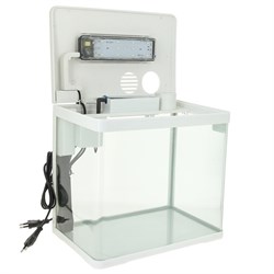 PRIME 15л - аквариум белый, с LED светильником, фильтром и кормушкой - фото 28176