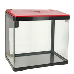 PRIME 33л  -аквариум красно-черный, с LED светильником, фильтром и кормушкой - фото 28184