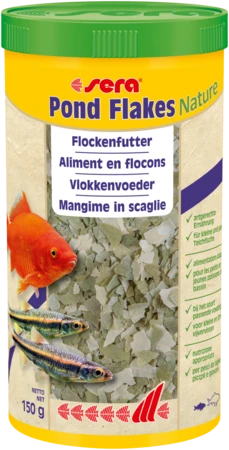 sera pond flakes Nature 1 л (хлопья) - корм для всех видов прудовых рыб S7070