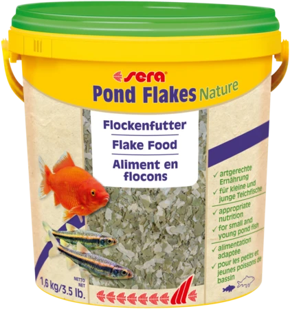 sera pond flakes Nature 10 л (хлопья) - корм для всех видов прудовых рыб S7090