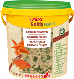 sera Goldy Nature 10 л - корм для золотых рыбок (хлопья) - фото 28572