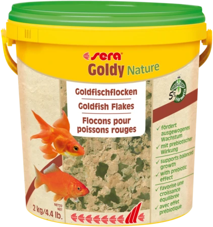 sera Goldy Nature 10 л - корм для золотых рыбок (хлопья) S32290