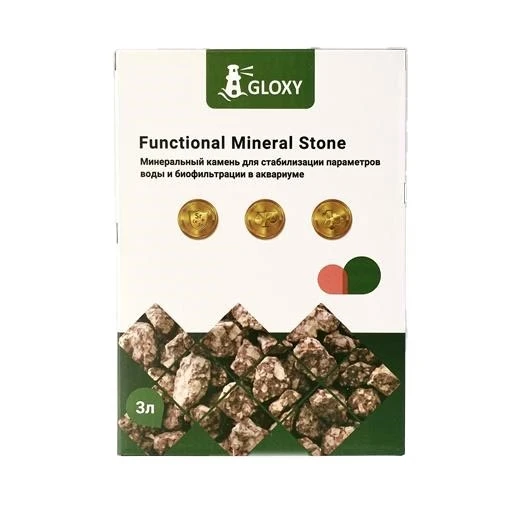 Gloxy Functional Mineral Stone 3 л - наполнитель для стабилизации параметров воды и биологической фильтрации GL-81932