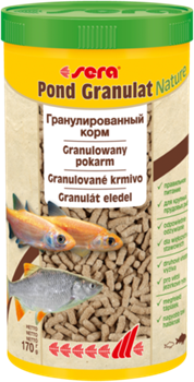 sera pond granulat Nature 1 л (палочки) - корм для прудовых рыб - фото 29310