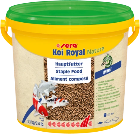 sera KOI Royal mini Nature 3,8 л (гранулы - 2 мм) - корм для молодых карпов Кои S7112
