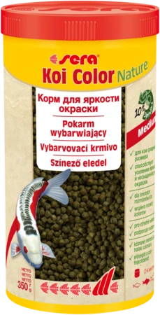 sera KOI Color medium Nature 1 л (гранулы - 4 мм) - корм для улучшения окраски карпов Кои S7021