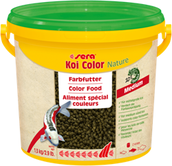 sera KOI Color medium Nature 3,8 л (гранулы - 4 мм) - корм для улучшения окраски карпов Кои - фото 29349