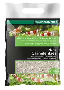 Dennerle Nano Garnelenkies - грунт для мини-аквариумов, цвет Sunda white (серо-белый), фракция 0,7-1,2 мм., 2 кг. - фото 29976