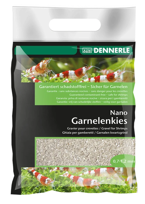 Dennerle Nano Garnelenkies - грунт для мини-аквариумов, цвет Sunda white (серо-белый), фракция 0,7-1,2 мм., 2 кг. Den-5858