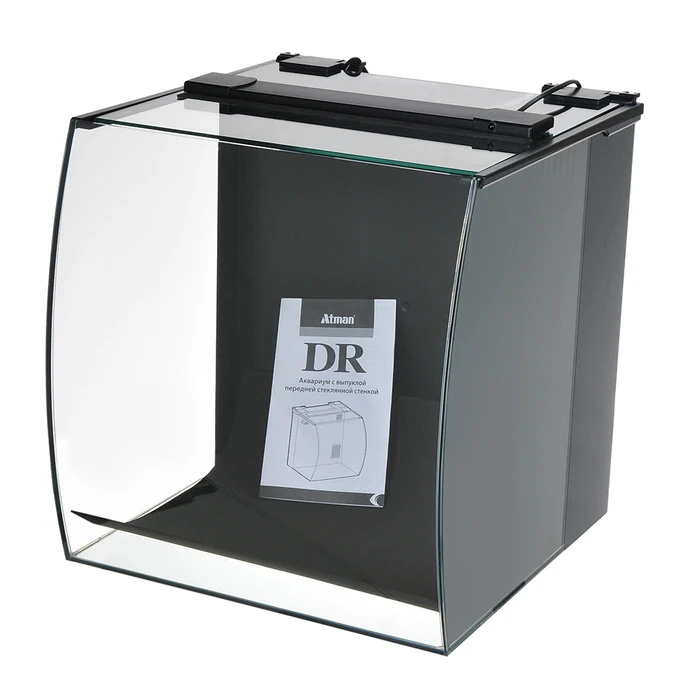 Atman DR-320 35 литров - аквариум c гнутым передним стеклом, 32х33,3х35,3 см  (в комплекте внутренний фильтр, LED RGB светильник) ATM-DR-320