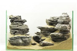GLOXY "Чёрная скала" набор камней разных размеров (упаковка-20 кг) - фото 31580