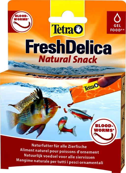 Tetra Fresh Delica Bloodworms - мотыль  48 г - корм-лакомство для рыб Tet-768741