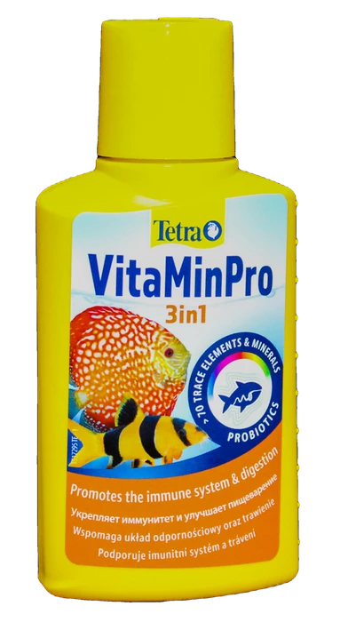 Tetra Vitamin PRO 3in1 100 мл - препарат с витаминами и жизненно важными веществами для здоровья аквариумных рыб Tet-321809