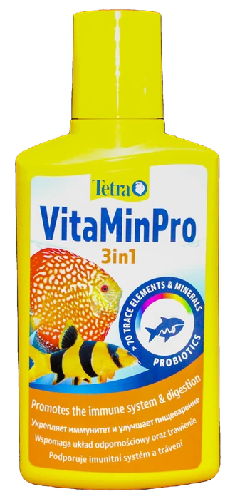 Tetra Vitamin PRO 3in1 250 мл - препарат с витаминами и жизненно важными веществами для здоровья аквариумных рыб 321830