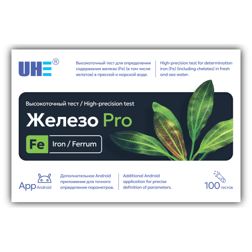 UHE Fe PRO test - тест для определения концентрации железа в воде в комплекте с калибровочным раствором UFP - фото 33689