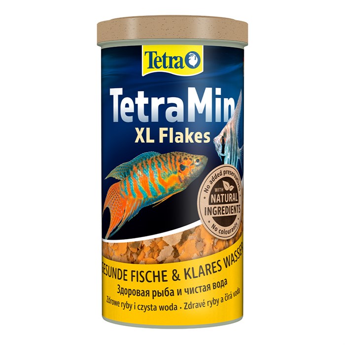 TetraMin XL Flakes 1л (крупные хлопья)  - универсальный корм для рыб Tet-204393 - фото 35518