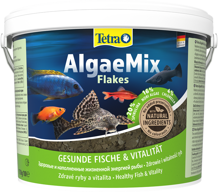 Tetra Algae Mix 10л (1750г) - корм для рыб, растительные хлопья Tet-284746 - фото 35710