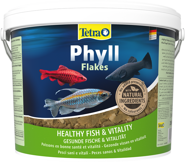 Tetra Phyll 10 л - ведро - корм для растительноядных рыб (хлопья) Tet-769915 - фото 35714