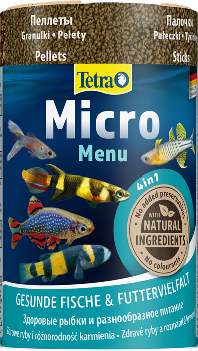 Tetra Micro Menu 100 мл - корм для рыб небольшого размера, разделенный по 4 разным ячейкам Tet-277618 - фото 35718