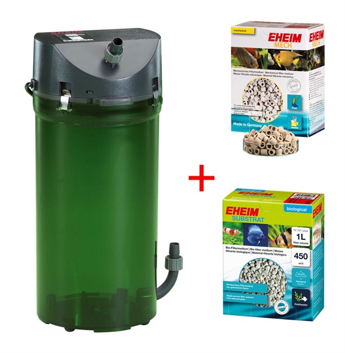 Eheim Classic 2213 - внешний фильтр для аквариумов до 250 л + губки и бионаполнитель Eheim Substrate - УЦЕНКА (отломанное крепление) EM-2213050-УЦЕНКА