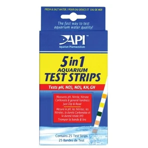 API Aquarium Test Strips 5 in 1 (25 полосок) - Полоски для экспресс-тестов аквариумной воды 5 в 1 A33G