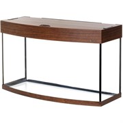 Aquaplus аквариум LUX Ф 110л фигурный (80*35*49), цвет орех + крышка, светильник Т8 2*18Вт, стекло 6/6 213832