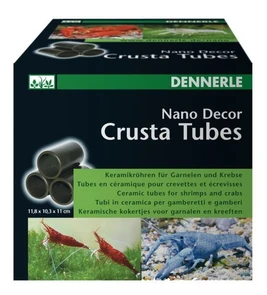 Dennerle Nano Decor Crusta Tubes - Декоративный элемент для нано-аквариумов - 3 большие керамические трубки для креветок и раков DEN5934