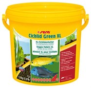 sera Cichlid Green XL 3,8 л (1,3 кг) - гранулы со спирулиной (10%) для крупных травоядных цихлид