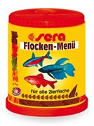 sera Flake-Menu 150 мл - корм-меню для всех видов рыб (4 вида хлопьев в 1 банке)