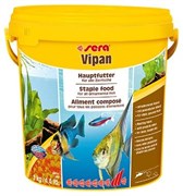 sera Vipan 10 л (ведро) - универсальный корм для аквариумных рыбок (крупные хлопья)