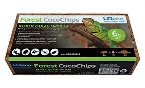 UDeco Forest CocoChips, 6 л - натуральный грунт для террариумов Кокосовые чипсы