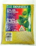 Dennerle Color-Quarz - цветной аквариумный грунт, гравий фракции 1-2 мм, цвет желтый, 5 кг.