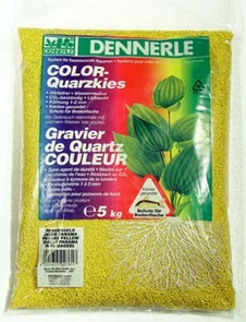 Dennerle Color-Quarz - цветной аквариумный грунт, гравий фракции 1-2 мм, цвет желтый, 5 кг. DEN2761
