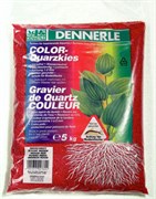 Dennerle Color-Quarz - цветной аквариумный грунт, гравий фракции 1-2 мм, цвет красный, 5 кг.