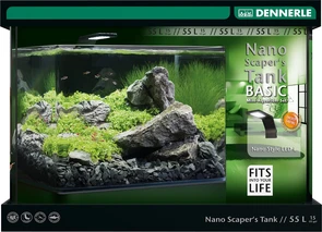 Dennerle Scaper*s Tank Style LED  - аквариум на 55 литров - в комплекте с фильтром и светильником, передние углы скруглённые (передняя и боковые стенки из единого стекла) Den-5594