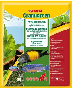 sera Granugreen 20 г - корм для травоядных цихлид (гранулы) S0391