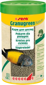 {{photo.Alt || photo.Description || 'sera Granugreen Nature 250 мл - корм для травоядных цихлид (гранулы)'}}