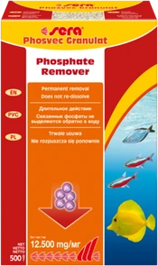 sera Phosvec Granulat 500 г - наполнитель для аквариумных фильтров для устранения фосфатов S8415