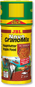 JBL NovoGranoMix Click 250 мл. (110 г.) - Основной корм в форме смеси гранул для общих аквариумовбанка с дозатором