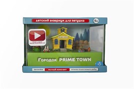 Prime "Городок PRIME TOWN" - аквариум для петушка детский, 5л, полный комплект с оборудованием и декорациями