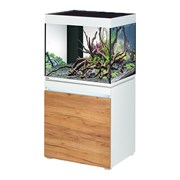 EHEIM incpiria 230л белый, фасады сосна  - комплект аквариум с тумбой, тумба с декоративной LED подсветкой
