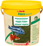 sera Flora Nature 10 л (2 кг) - корм для травоядных рыб в хлопьях
