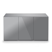 AQUAEL серая подставка для аквариума Glossy 120 - 120*40*73 прямая (ДСП), 3 дверцы (ДСП с накладками из акрила) 131433